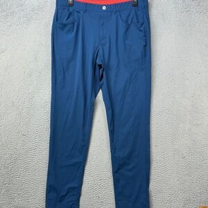 Redvanly Mens XL Pants Hiking Blue Nylon Blend Golf Performance Stretch Logo EUC